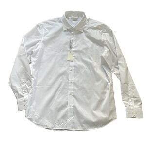 Suitsupply Shirt Tailored Fit Tuxedo Shirt Twill Cotton Size 18" EU46 White